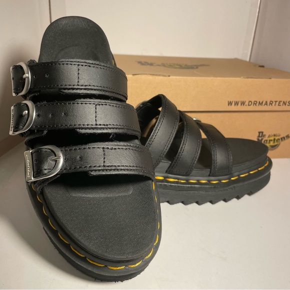 Dr. Martens Black Adair Slide Sandals 9 - Picture 5 of 10